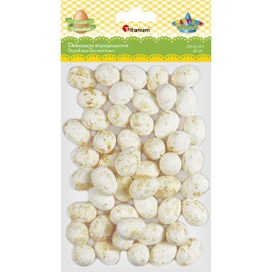 Jajka styropianowe 50szt biało-złote 18x25mm Titanum