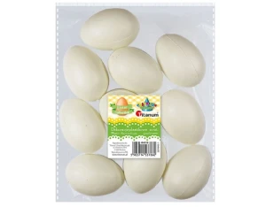 Jajko dekoracyjne plastikowe 40x60mm 10szt białe Titanum