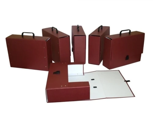 Teczka z rączką A4 10cm bordowa Delfin_69157