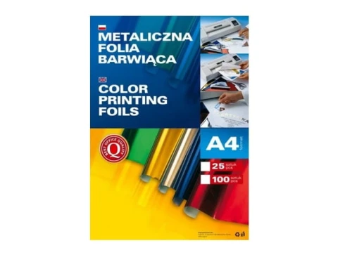 Metaliczna folia barwiąca A4 zielona 100szt Argo