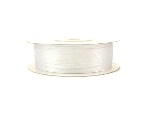 Wstążka satynowa 3mm 91mb biała Aksa_69426