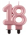 Świeczka urodzinowa cyfra 18 8cm różowe złoto metalic Godan_69729