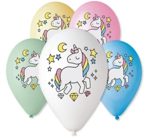 Balony jednorożec 12" 30cm 5szt Godan