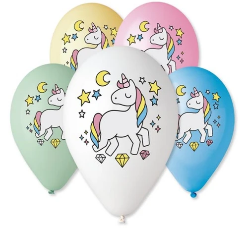 Balony jednorożec 12" 30cm 5szt Godan_69826