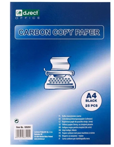 Kalka maszynowa A4 25ark czarna D.Rect_70207