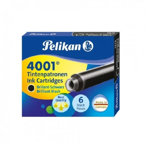 Naboje atramentowe 6szt czarne krótkie Pelikan_70221