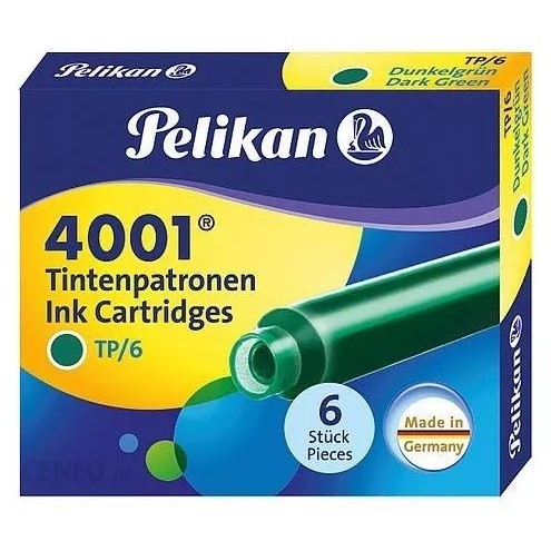 Naboje atramentowe 6szt zielone krótkie Pelikan_70248