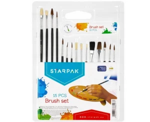 Zestaw 15 pędzelków szkolnych Starpak