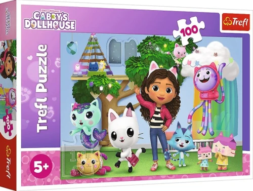 Puzzle 100el Koci Domek Gabi 41x27,5 Trefl_71121