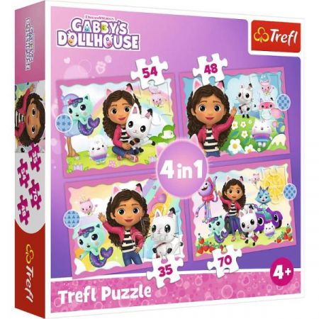 Puzzle 4w1 Przygody Gabi 28,5x20,5cm Trefl_71120