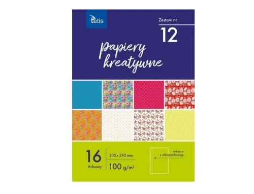 Papiery kreatywne zestaw nr12 A4 KB030-12 Tetis_71693