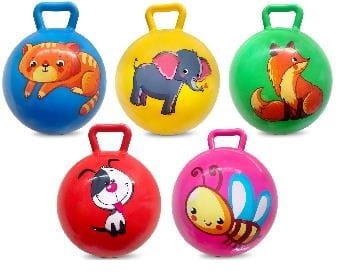 Piłka gumowa z rączką i dzwonkiem _72135