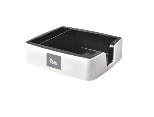 Przybornik na karteczki i wizytówki szary BV400-S Tetis_72182