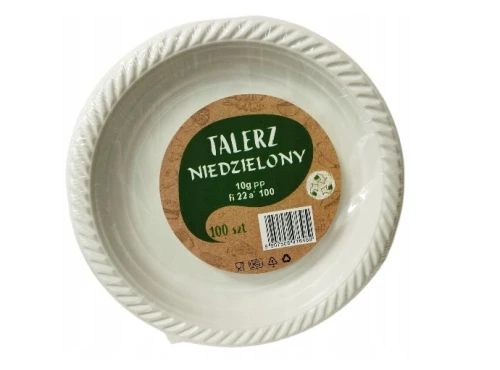 Talerz plastikowy 22cm biały 100szt Ekspert Południe_82566