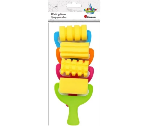 Pędzel gąbkowe wałki ze wzorem 4szt 491220 Titanum_74356