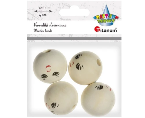 Koraliki drewniane z twarzą 4szt 484113 Titanum_74434