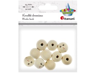 Koraliki drewniane z twarzą 10szt 484111 Titanum