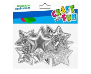 Naklejki dekoracyjne Gwiazdka srebrna 16szt 521546 Craft with Fun