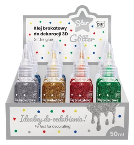 Klej z brokatem Interdruk 3D 50 ml mik kolorów