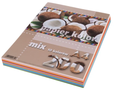 Papier ksero kolor A4 200 kartek 10 kolorów  Kreska_74687