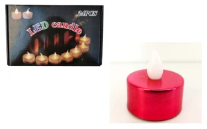 Świeca Led podgrzewacz Tealight metaliczna czerwona