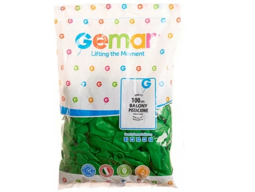 Balony pastelowe 26cm 100szt Zielone Gemar_75529