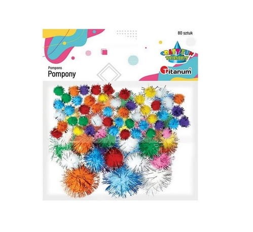 Pompony brokatowe 80 szt Titanum (id: 14790)