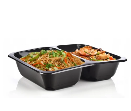 Pojemniki obiadowe do zgrzewu 2 komory 50 szt. 227x178x50mm 3448_75923