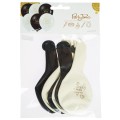 Balony latexowe 28cm 6szt Happy New Year białe i czarne Arpex_75961