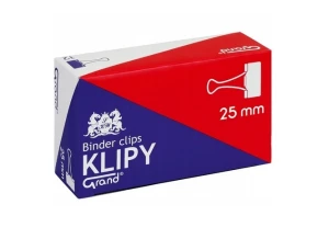 Klipy biurowe 25mm czarne 12szt 110-1093 Grand 