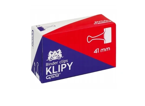 Klipy biurowe 41mm czarne 12szt 110-1095 Grand _76061