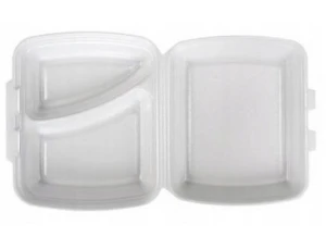 Pojemnik Obiadowy II-dzielny 125szt styropianowy biały 025581