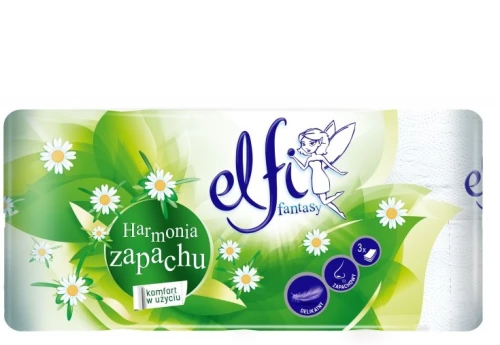 Papier toaletowy  rumianek 8rol. 100% celuloza Elfi_76373