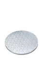 Okrągły podkład pod tort srebrny gruby 12mm,szer.30 cm Angielski_76376