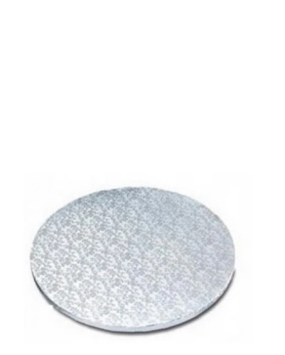 Okrągły podkład pod tort srebrny gruby 12mm,szer.30 cm Angielski_76376
