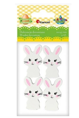 Drewniane zające białe  4 szt. 472615 Titanum_76947