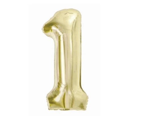 Balon foliowy cyfra 1 85cm szampańska Godan_77045