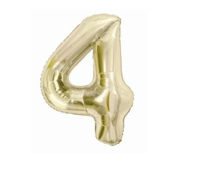 Balon foliowy cyfra 4 85cm szampańska Godan