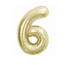 Balon foliowy cyfra 6 85cm szampańska Godan
