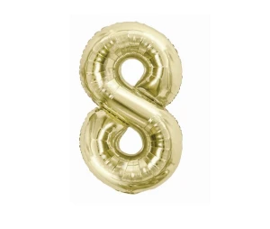 Balon foliowy cyfra 8 85cm szampańska Godan