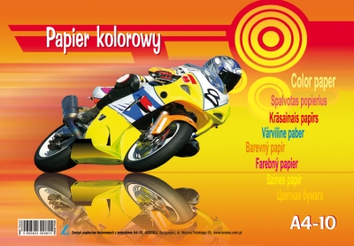 Papier Kolorowy A4 10kartek z Połyskiem Kreska_24846