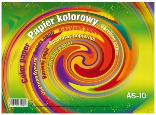 Papier Kolorowy A5 10 kartek Kreska_53660