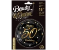Balon foliowy "Happy Birthday 50 czarno-złoty 18” 46cm Godan_77084
