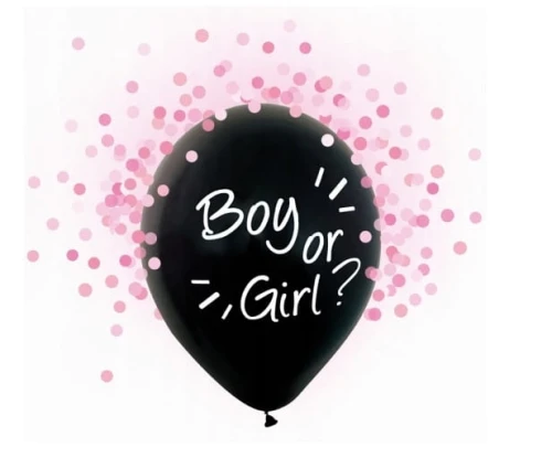 Balony Boy Or Girl? różowe konfetti 12 cali 4 szt.Godan_77091