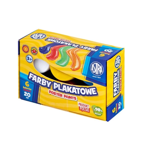 Farby plakatowe 6kol 20ml Astra _77114