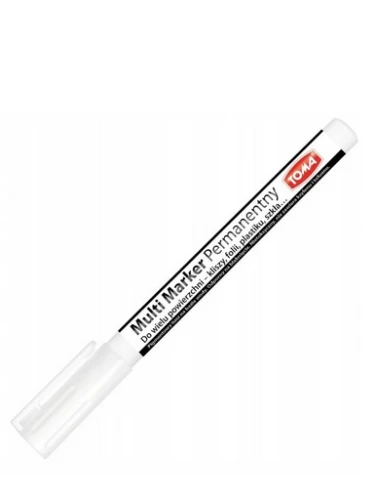 Marker permanentny do kliszy, foli, plastiku 1,5mm. biały TO-333 01 Toma_77196