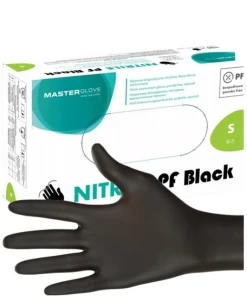 Rękawice nitrylowe bezpudrowe czarne S 100szt. Master Glove