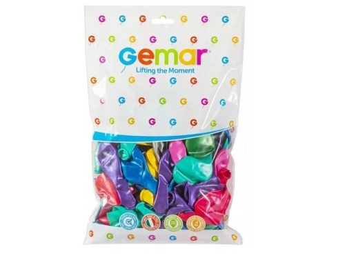 Balony metaliczne 26cm 100szt. 082 Mix kolorów Gemar_82170