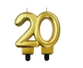 Świeczki na tort ”20” złota 8cm Godan_77714