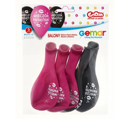 Balony Wieczór Panieński 5szt 12" 30cm Godan_78324